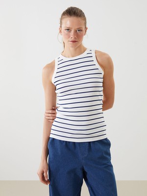 Lc Waikiki Yeni Sezon Bisiklet Yaka Çizgili Kadın Atlet