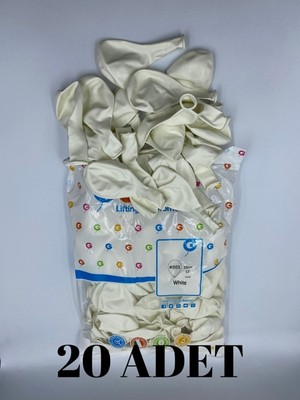 Güzelyüz Avm 20 Adet Beyaz Balon 13'' Inç 33CM Dekorasyon Balonu Tek Renk Beyaz Iç ve Dış Mekan Parti Balonu