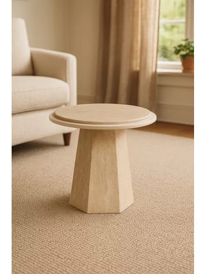 Levent Mobilya ve Aksesuar Prizma Ece Orta Sehpa, Traverten