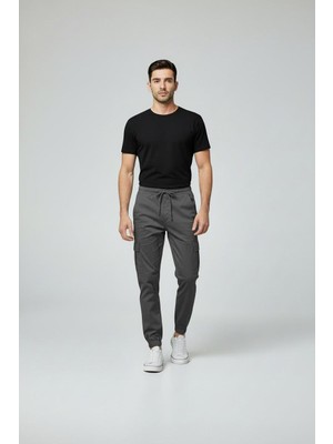 STG Erkek Jogger Kargo Pantolon Lastikli Bel Bağcıklı Cep Detaylı Slim Fit Günlük