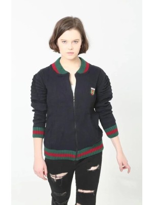 Veralya Tam Fermuarlı Triko Hırka