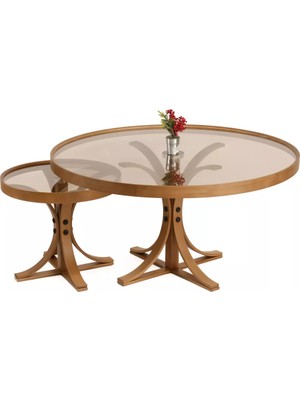 Levent Mobilya ve Aksesuar Milton Orta Sehpa Seti Camlı