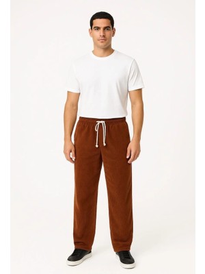 Veralya Erkek Fitilli Kadife Cepli Buggy Pantolon Oversize Rahat Kalıp