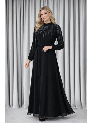 Hiramir Lunara Işıltılı Kadın Astarlı Şifon Abiye Elbise YZ2508