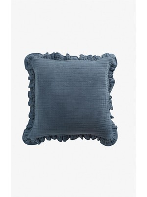 Barine Keten Dokulu Kırlent Kılıfı Lacivert