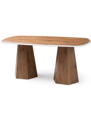 Levent Mobilya ve Aksesuar Ece Masa, Prizma Ayak, Ceviz, 170X90