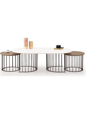 Levent Mobilya ve Aksesuar Pira Orta Sehpa, Krem