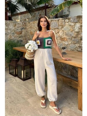 Veralya Jasmin Süzüneli Keten Tulum 128008