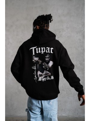 Veralya Erkek Oversize Üç Iplik Kapüşonlu Sweat –  Kol ve Etek Ribana Detaylı, Ön ve Sırt Baskılı, Kanguru Cepli Rahat Kalıp Model