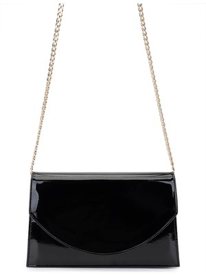 Tamer Tanca Kadın Suni Deri Siyah Rugan Kol Çantası 1178 16 Bn Cnt SK25-26 Sıyah Rgn