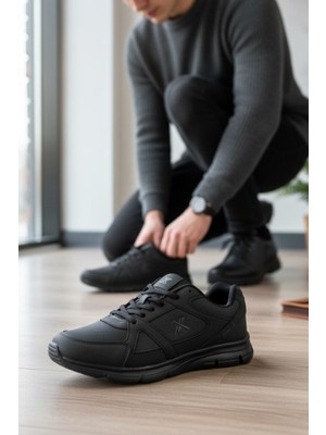 Enoch Erkek Yüksek Taban Ortopedik Bağcıklı Beyaz Tabanlı Büyük Numara Spor Ayakkabı (45-50)