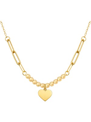 Hakan Mücevherat Kalpli Harf Yazılabilir 14 Ayar Altın Minimal Kolye