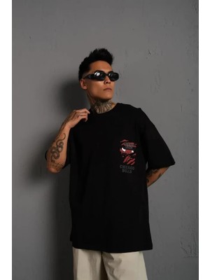 Veralya Erkek Sırt Baskılı A Kalite Oversize Tshirt