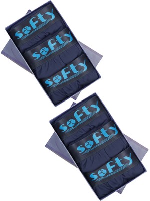 Softy 6’lı Erkek Pamuk Boxer Seti Lacivert – Yumuşak Dokulu Pamuk Nefes Alan Kumaş M