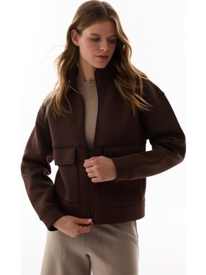 Penti Kahverengi Cepli Scuba Ceket