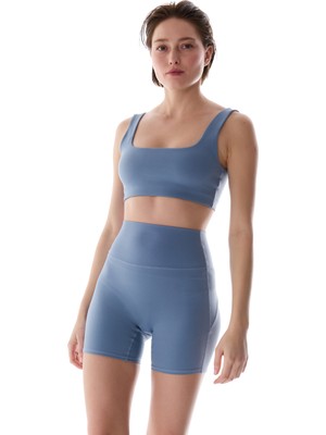 Penti Mavi Cream Hafif Destek Kare Yaka Çıkarılabilir Pedli Spor Sütyeni