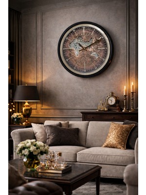 Glazze Kahve Hera Çarklı Saat 60CM