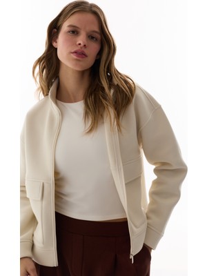 Penti Taş Rengi Cepli Scuba Ceket