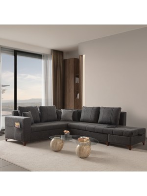 Edsy Home Aura Köşe Koltuk Takımı Antrasit Sağ Köşe