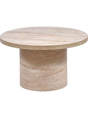 Levent Mobilya ve Aksesuar Traverten Silindir Orta Sehpa