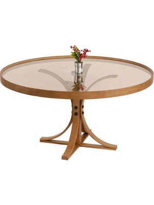 Levent Mobilya ve Aksesuar Milton Orta Sehpa Camlı Çap 90CM