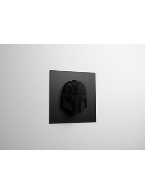 Midori Works 3D Parametrik Mandalorian Tablo - Siyah Kask Duvar Dekoru & Gamer Odası Süsü (Star Wars Temalı)