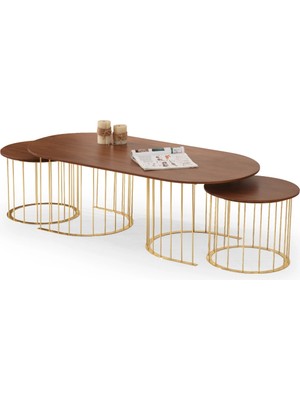 Levent Mobilya ve Aksesuar Cronos Orta Sehpa, Ceviz Gold