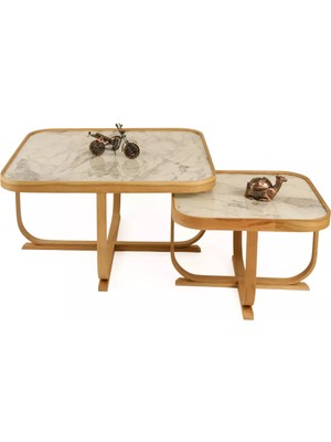 Levent Mobilya ve Aksesuar Burç Orta Sehpa Seti Tablalı