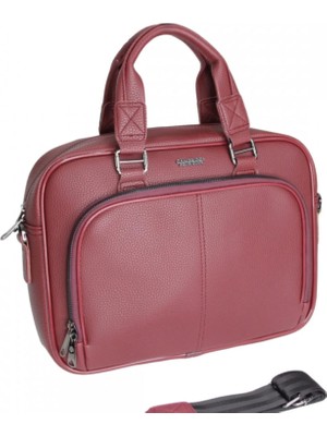 Elit Cambridge Polo Suni Deri Evrak Çanta Bordo