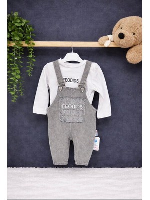 Önü Yazılı Badili Salopet Kot Tulum