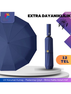 Normadia 12 Telli Otomatik Katlanabilir Şemsiye, Hafif ve Dayanıklı Tasarım