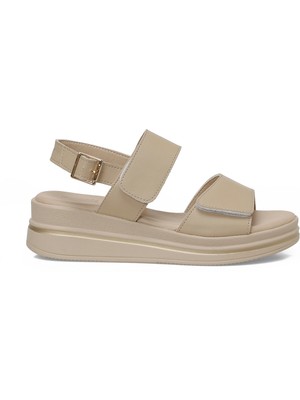 Polaris 325623.Z 5fx Bej Kadın Dolgu Topuk Sandalet