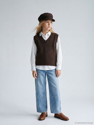 Lcw Mavi Loose Fit Kız Çocuk Jean Pantolon