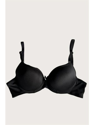 Letsii Mikro Kumaş Içi Boş Balenli Desteksiz Sütyen Siyah Renk