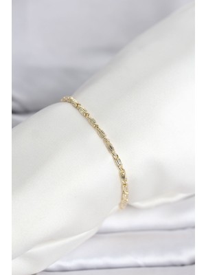 Getittir cm 14K Gold Renk Burgu Zincirli Model Kadın Bileklik - Lisinya