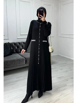 Still Butik Inci Detaylı Soğuk Iplik Merserize Tesettür Elbise ST2199