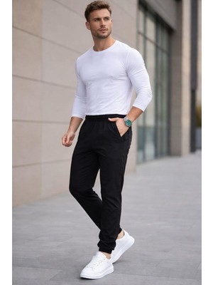 Rapapa Erkek  Yazlık Paraşüt Jogger Eşofman Altı – Rahat Kesim 82166 Siyah