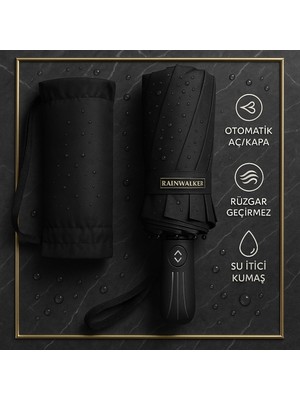 Normadia Katlanır Şemsiye, 3 Katlı Fiber Gövde, Tam Otomatik, 100 cm Çap