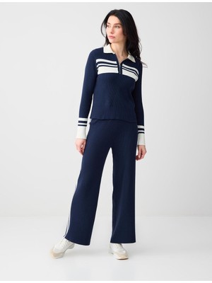 Jimmy Key Lacivert Normal Bel Normal Paça Triko Pantolon