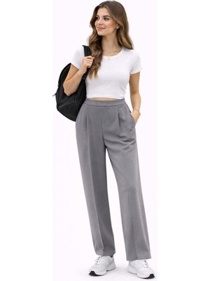 Rapapa Kadın Bol Paça Yüksek Bel Rahat Kesim Pantolon – 1778 G
