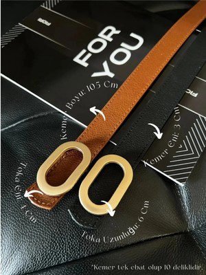 Fiori Oval Tokalı Kadın Pantolon Kemeri, Ceket Kemeri, Gömlek Kemeri, Elbise Kemeri