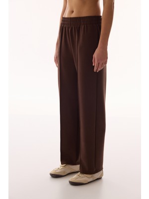 Penti Kahverengi Yüksek Bel Düz Paça Modal Pantolon