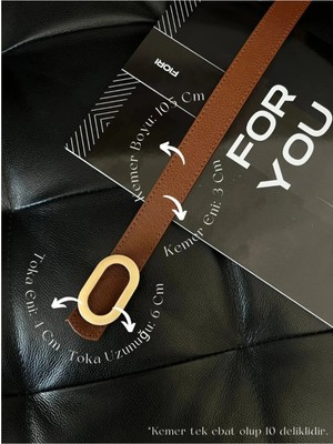 Fiori Oval Tokalı Kadın Pantolon Kemeri, Ceket Kemeri, Gömlek Kemeri, Elbise Kemeri