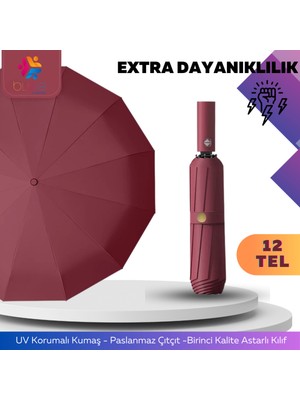 Normadia Renkli 12 Telli Otomatik Şemsiye, Şık ve Dayanıklı Tasarım
