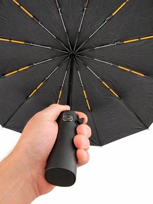 Normadia Siyah Otomatik 12 Telli Çift Fiber Şemsiye, Şık ve Dayanıklı Tasarım