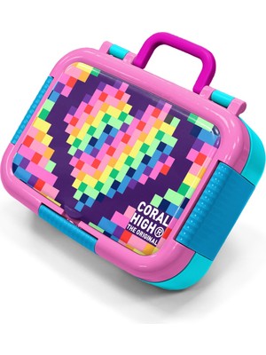 Coral High Kids Çok Renkli Piksel Kalp Desenli Paslanmaz Çelik Beslenme Kabı 39108