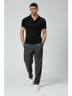STG Erkek Slim Fit Polo Yaka Fitilli Triko Tişört Yazlık Modern Şık Günlük Kombin