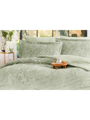 Özdilek Nevresim Takımı  Fitted Car Ranforce King Size (Battal Boy) Ysl Whıte Sakura