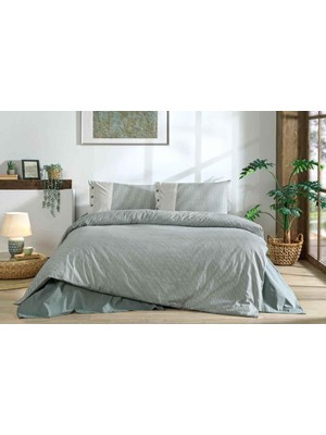 Özdilek Nevresim Takımı  Ranforce King Size (Battal Boy) Yeşil Natural Lıne