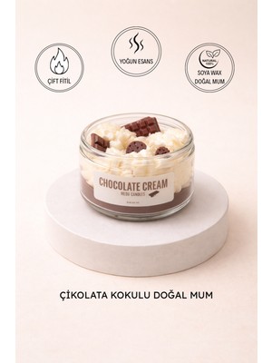 Medu Candles Çikolata Kokulu Dekoratif Doğal Soya Mum